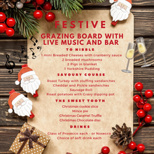 Load image into Gallery viewer, FESTIVE GRAZING BOARD AND LIVE MUSIC - THURS 10TH DEC 2026 - 7.30PM - 10PM - 18YRS + EVENT