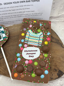 CHRISTMAS JUMPER EDIBLE CHOCOLATE TOPPER - FRONT OF SHOP