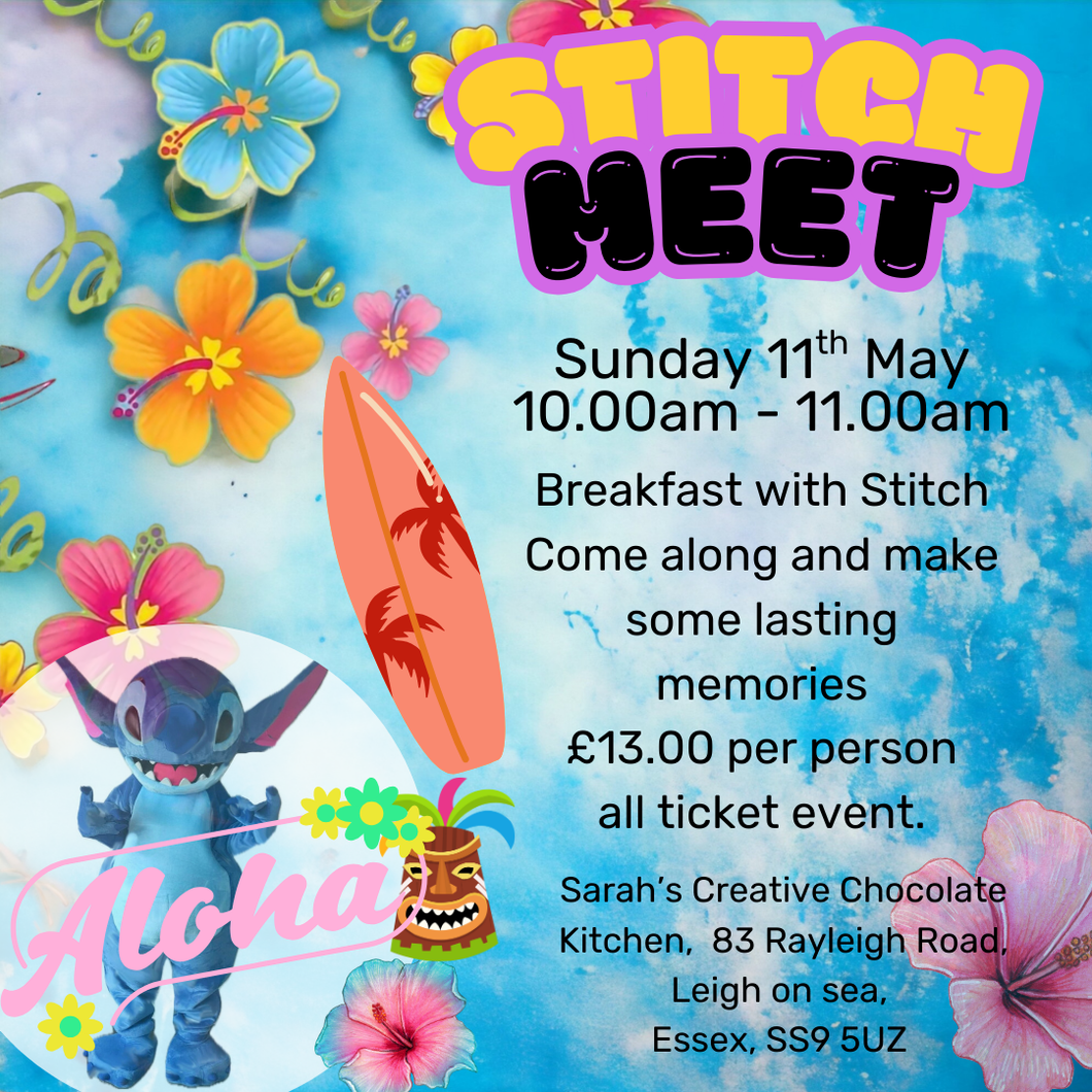 STITCH MEET AND GREET - BREAKFAST  - SUN 11th MAY - 10am - 11am