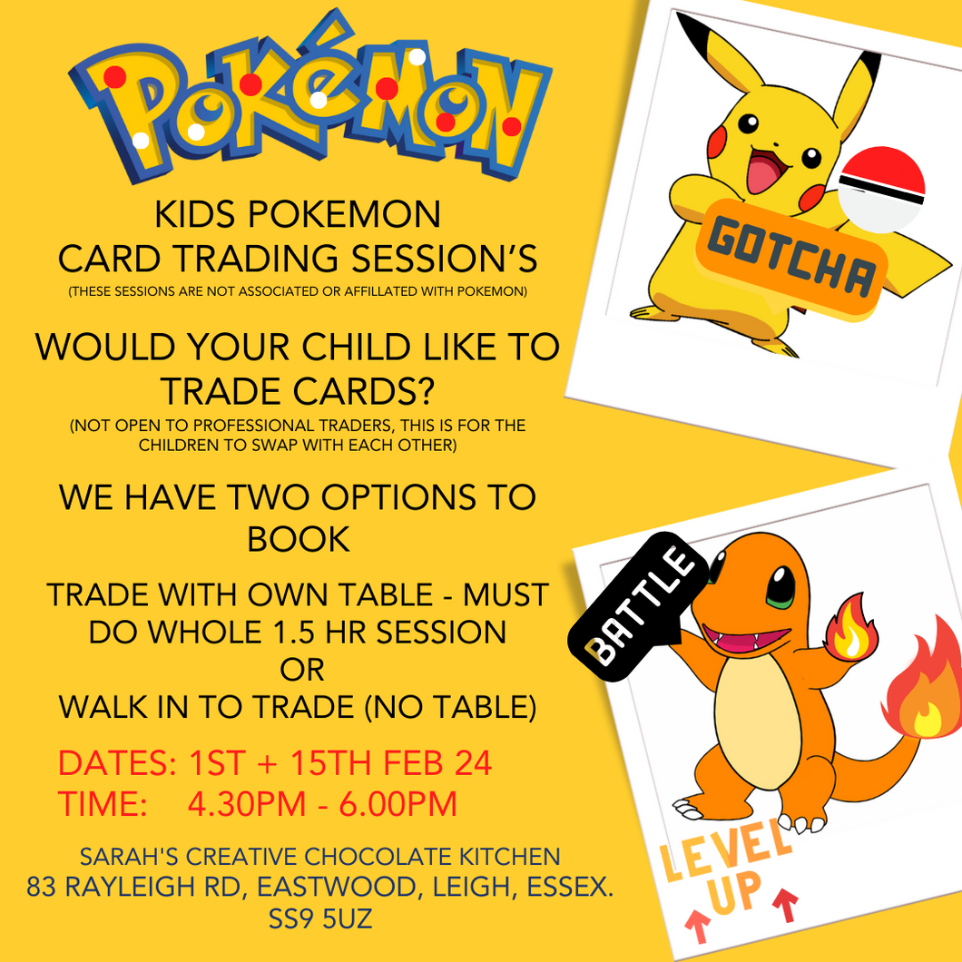 Pokémon Kids Card Trading session  -15th FEB 2024 - 4.30pm - 6.00pm