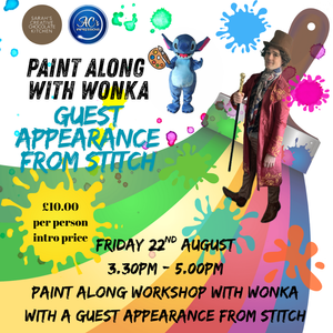 ACRYLIC PAINT ALONG - ART CLASS - KIDS AND ADULTS with Wonka and Stitch