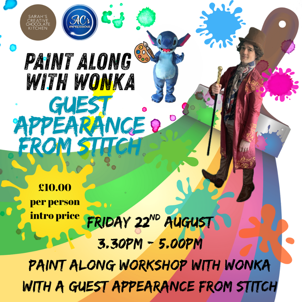 ACRYLIC PAINT ALONG - ART CLASS - KIDS AND ADULTS with Wonka and Stitch